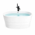Freistehende Badewanne Acryl Oval 170 x 80 x 60 cm Weiß