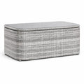 Garten Aufbewahrungstruhe Polyrattan und Stahl Grau 110x55x50 cm