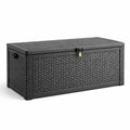 Polypropylen Aufbewahrungsbox in Rattan-Optik Schwarz 117x45x56 cm