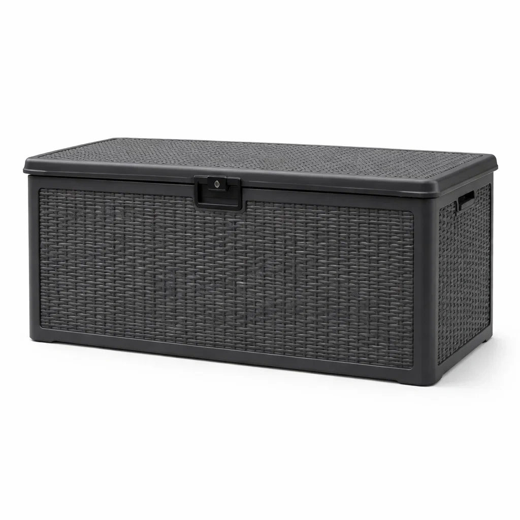 Aufbewahrungsbox Kunststoff Rattanoptik Anthrazit