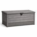 Outdoor Aufbewahrungsbox Holzoptik Polypropylen Grau