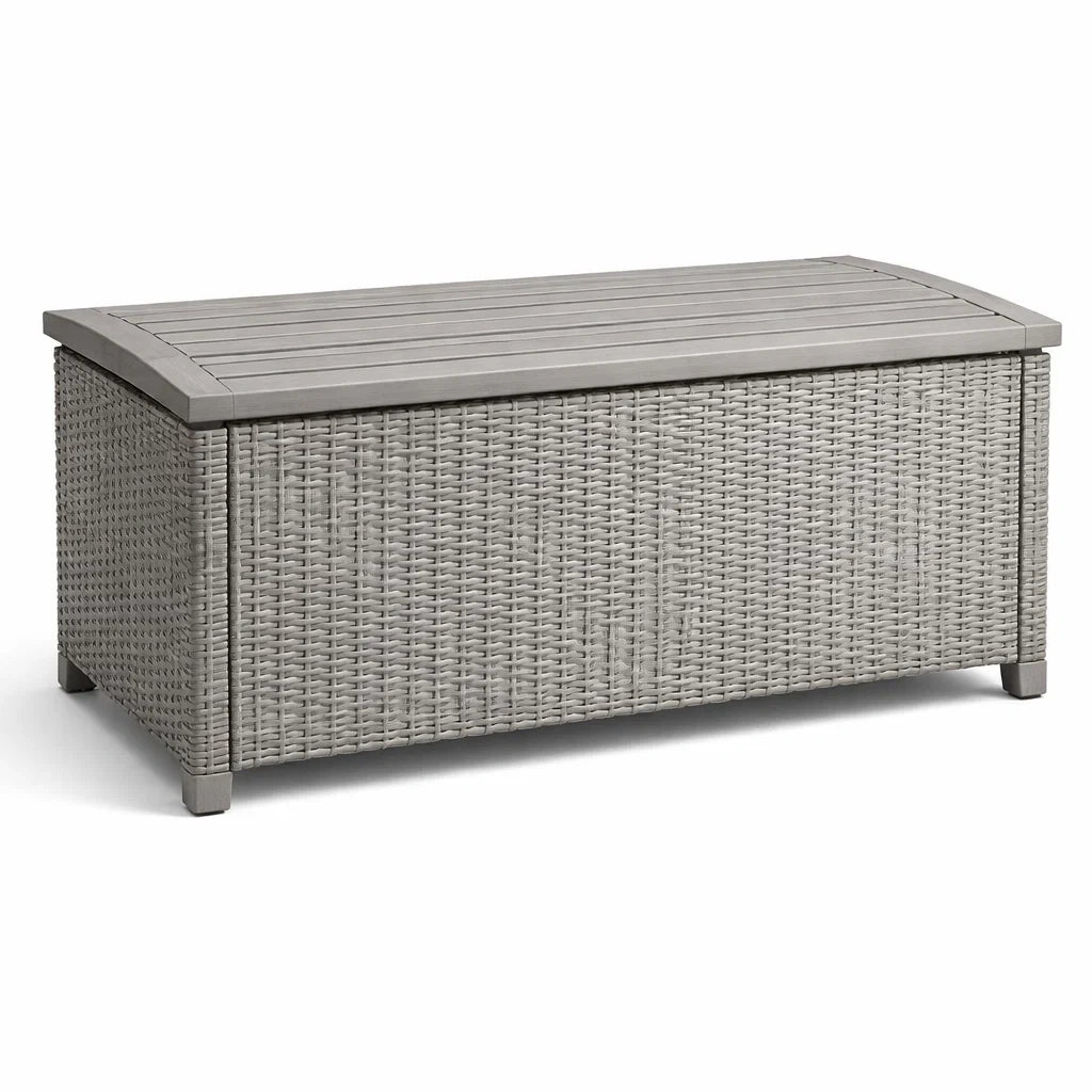 Aufbewahrungsbox Polypropylen Rattan Look Grau