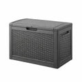 Schwarze Kunststoff-Aufbewahrungsbox in Rattanoptik 117x45x57 cm