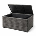 Aufbewahrungsbox Rattan Kunststoffgeflecht 120x60x50 cm Grau