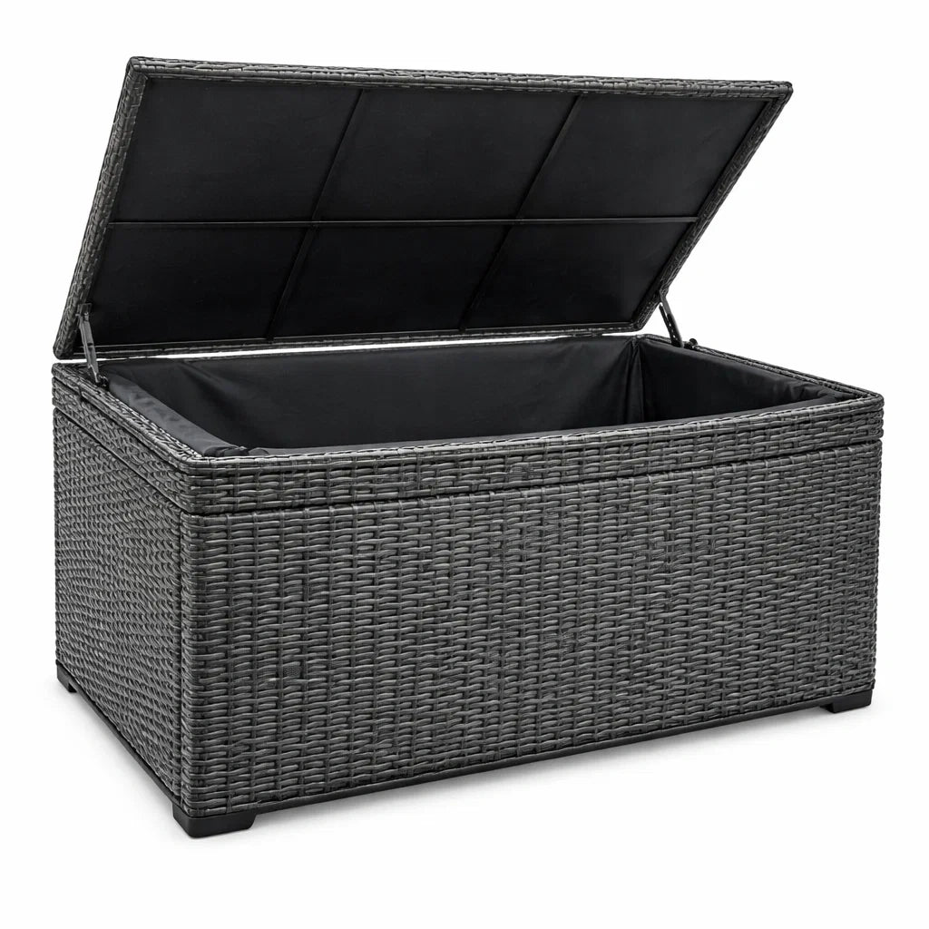 Aufbewahrungsbox aus Polyethylengeflecht Grau 120x50x60cm
