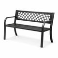 Gartenbank Metall Schwarz 2-Sitzer 127 cm