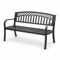 Gartenbank Metall 126cm Schwarz