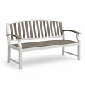 Outdoor-Bank aus Holz und Metall 150 cm Grau/Weiß