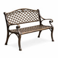 Aluminium Gartenbank Bronze Gittermuster 128 cm