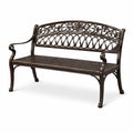 Aluminiumguss Gartenbank in Bronze 128 cm
