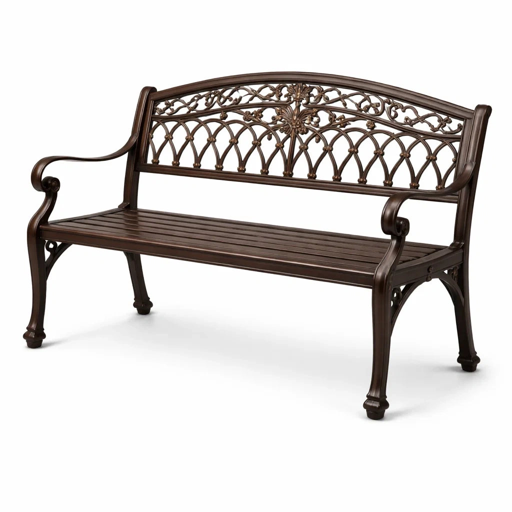 Gartenbank Aluminium Braun 128 cm