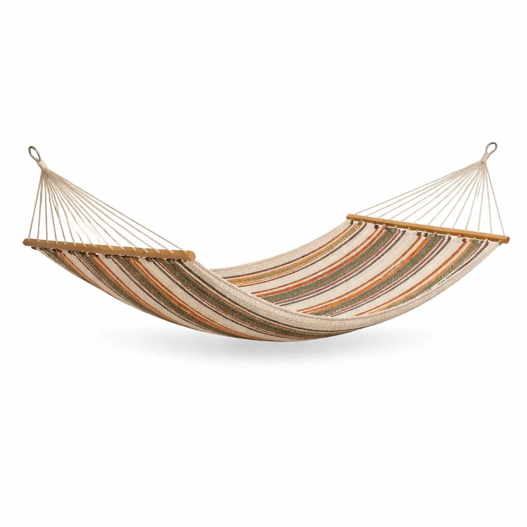 Outdoor Hängematte Baumwolle Holz 200x150 cm Mehrfarbig