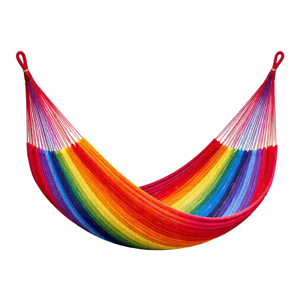 Hängematte Baumwolle Regenbogenfarben 200x150 cm