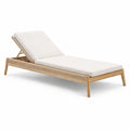 Sonnenliege Eichenholz Rattan mit Polyester-Schaum Creme