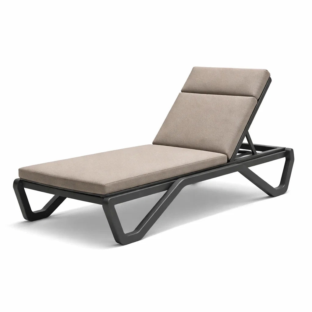 Gartenliege Aluminiumrahmen Polyestergewebe 190 cm Beige