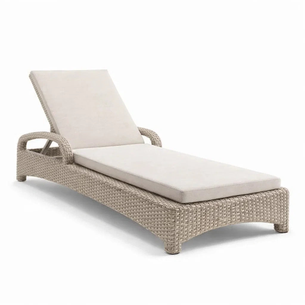 Gartenliege Aluminium Polyethylengeflecht Beige