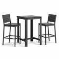Bartisch-Set mit 2 Stühlen, Holz, Schwarz