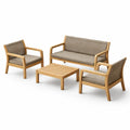 Gartenmöbel Set Akazienholz Rattan Hellbraun/Braun