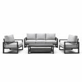 Gartenmöbel-Set aus Aluminium mit Sofa und Tisch in Hellgrau